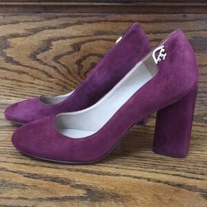 Tory Burch Burgundy Block Pumps
